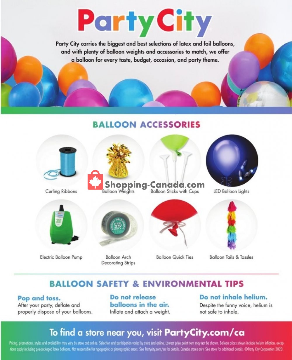 Party City Canada, flyer (The Wonder of Balloons) January 11