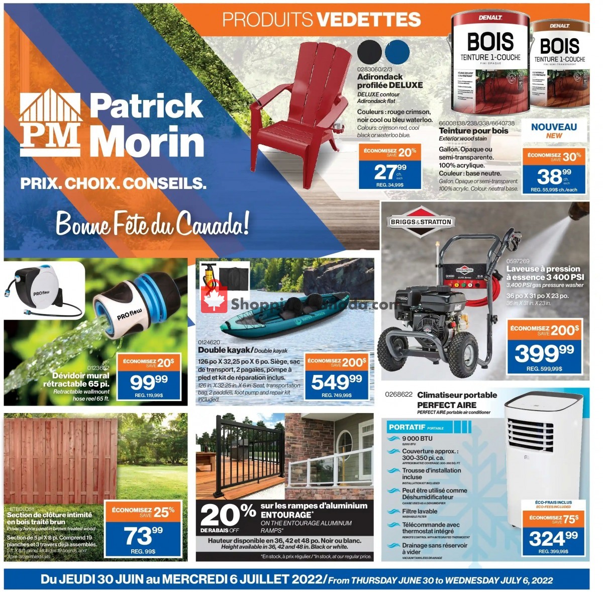 Patrick Morin flyer from Thursday June 30, 2022 to Wednesday July 6, 2022 - page 1