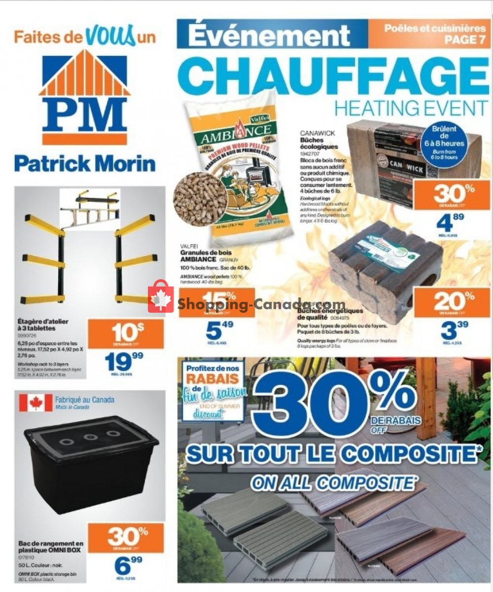 Patrick Morin flyer from Thursday September 5, 2019 to Wednesday September 11, 2019 - page 1