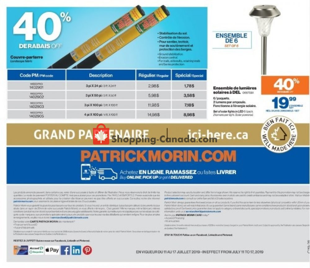 Patrick Morin flyer from Thursday July 11, 2019 to Wednesday July 17, 2019 - page 8