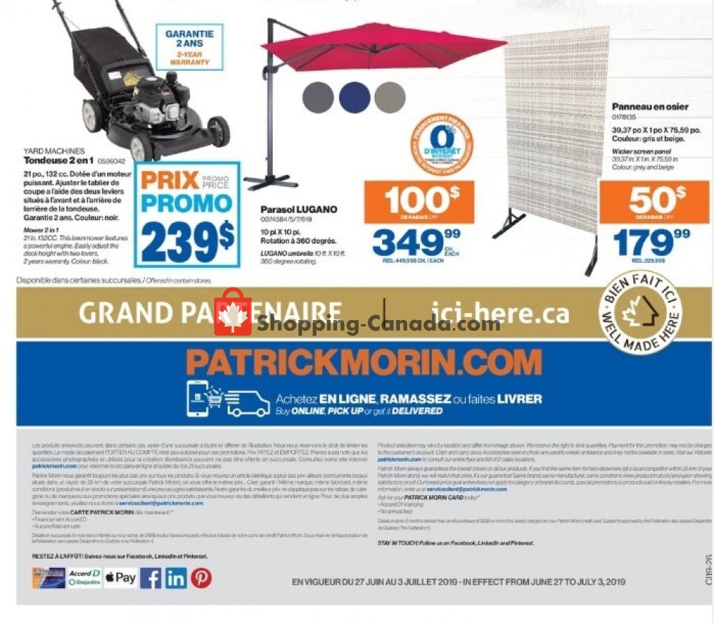 Patrick Morin flyer from Thursday June 27, 2019 to Wednesday July 3, 2019 - page 8