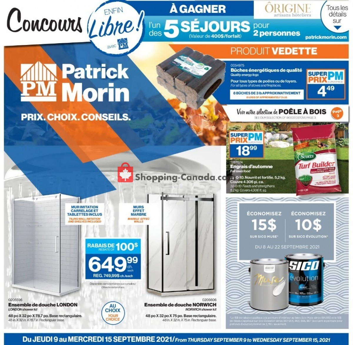 Patrick Morin flyer from Thursday September 9, 2021 to Wednesday September 15, 2021 - page 1