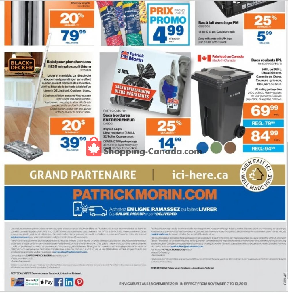 Patrick Morin flyer from Thursday November 7, 2019 to Wednesday November 13, 2019 - page 16