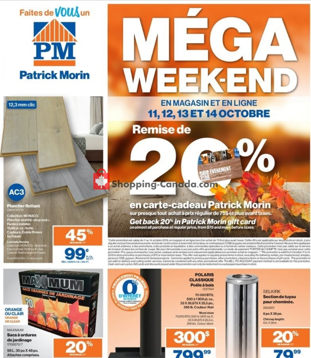 Patrick Morin flyer from Thursday October 10, 2019 to Wednesday October 16, 2019 - page 1