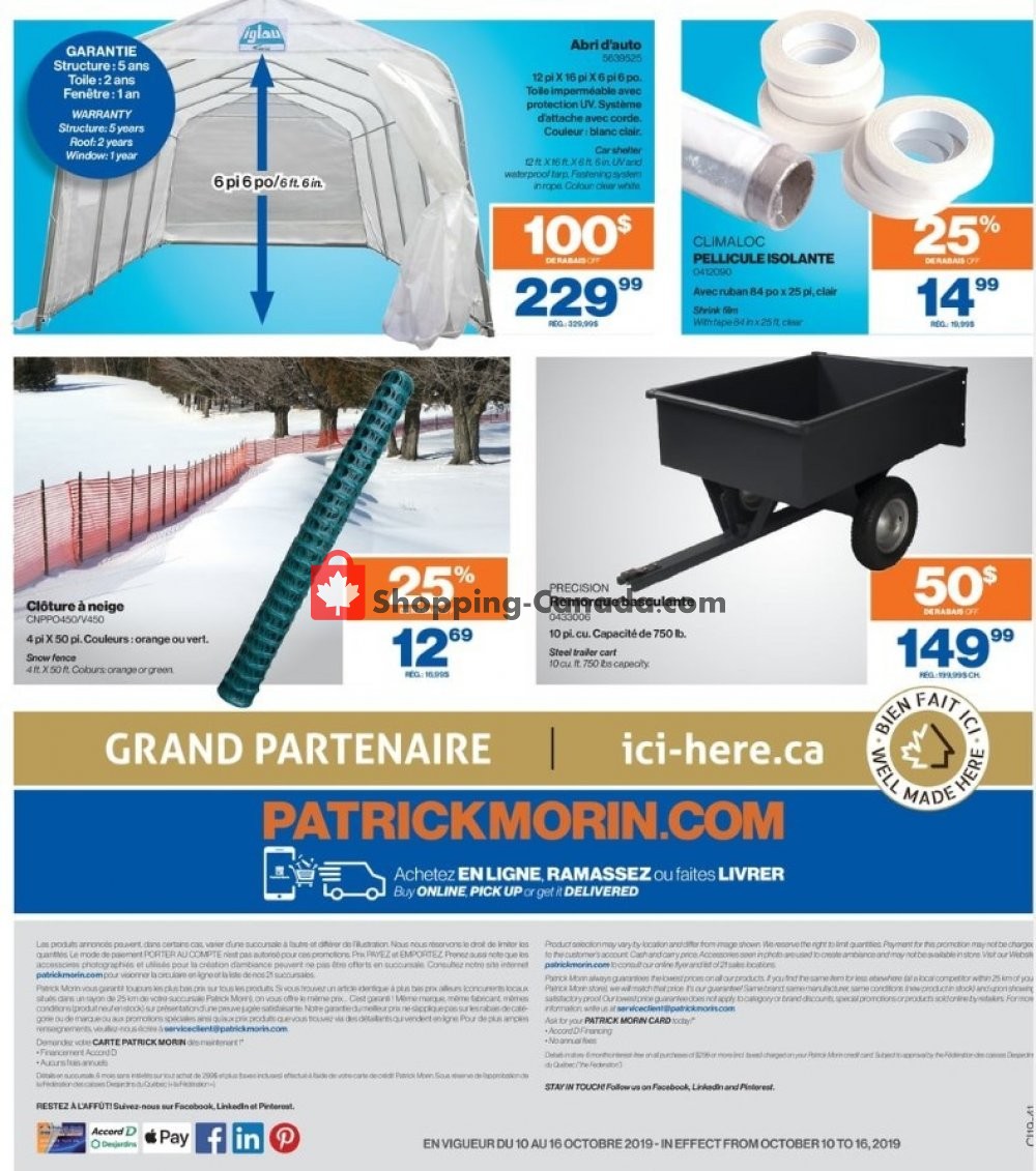 Patrick Morin flyer from Thursday October 10, 2019 to Wednesday October 16, 2019 - page 8
