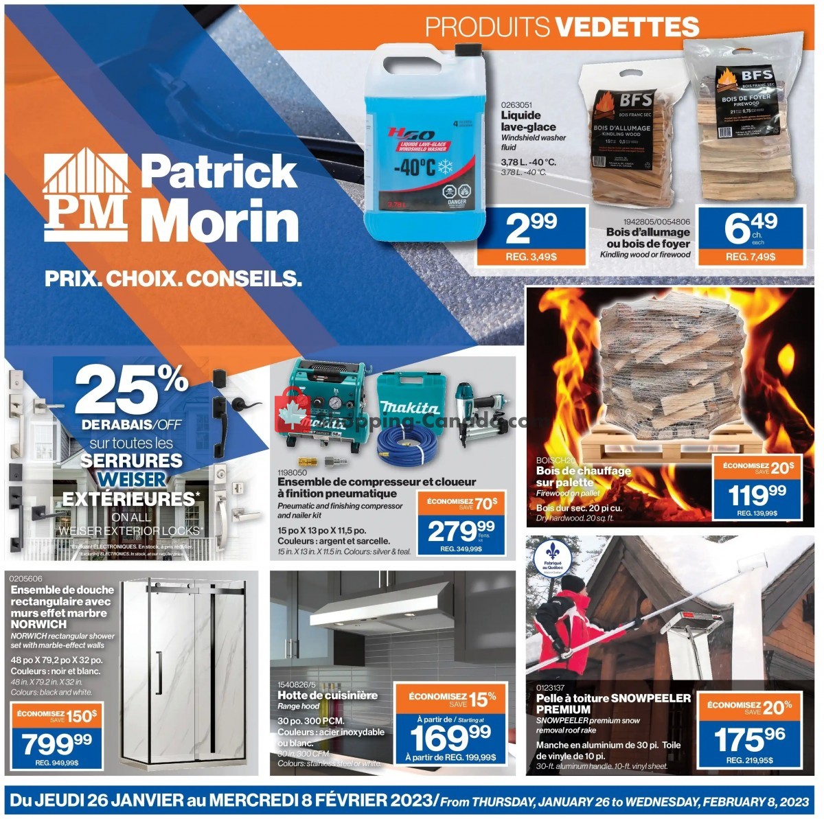 Patrick Morin flyer from Thursday January 26, 2023 to Wednesday February 8, 2023 - page 1