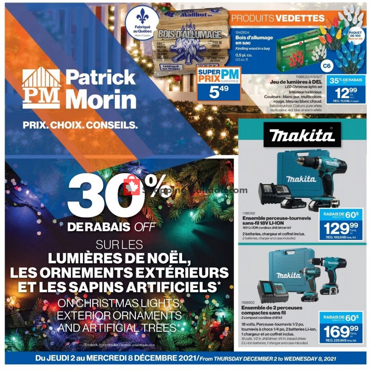 Patrick Morin flyer from Thursday December 2, 2021 to Wednesday December 8, 2021 - page 1