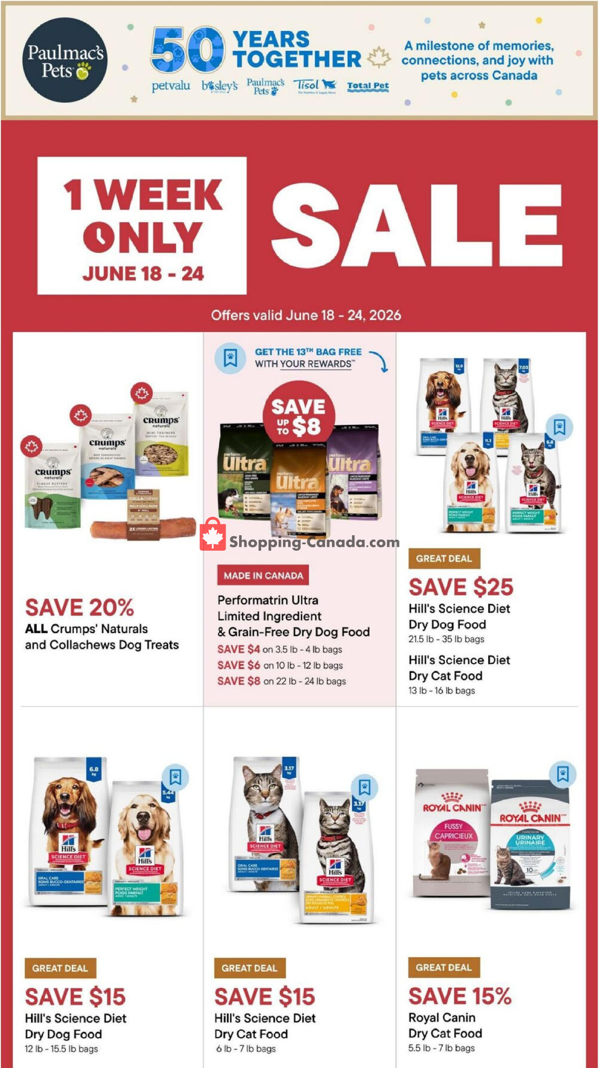 Paulmac's Pets flyer from Thursday June 18, 2026 to Wednesday June 24, 2026 - page 1