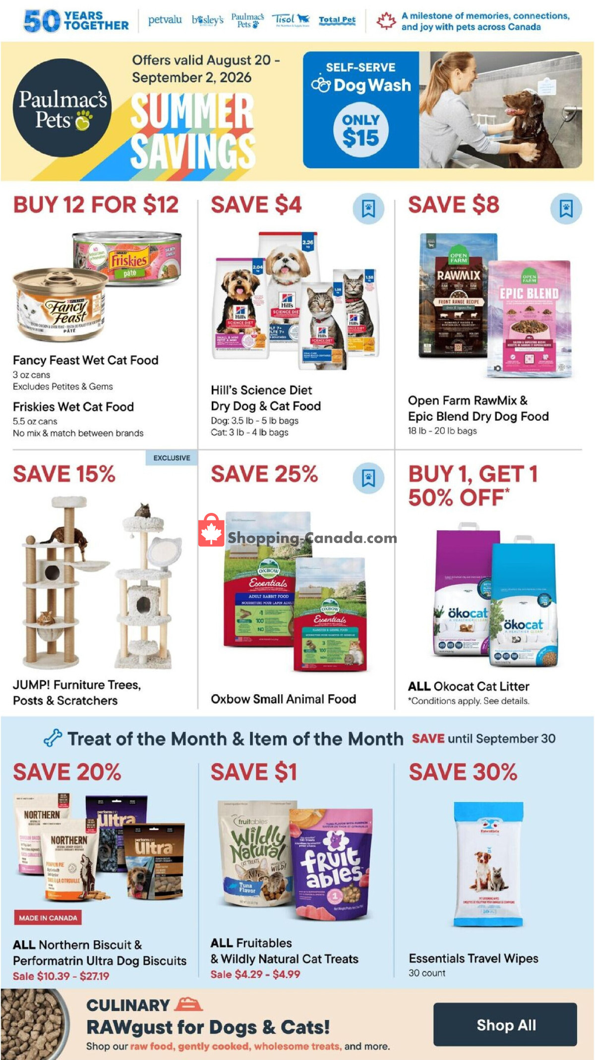 Paulmac's Pets flyer from Thursday August 20, 2026 to Wednesday September 2, 2026 - page 1
