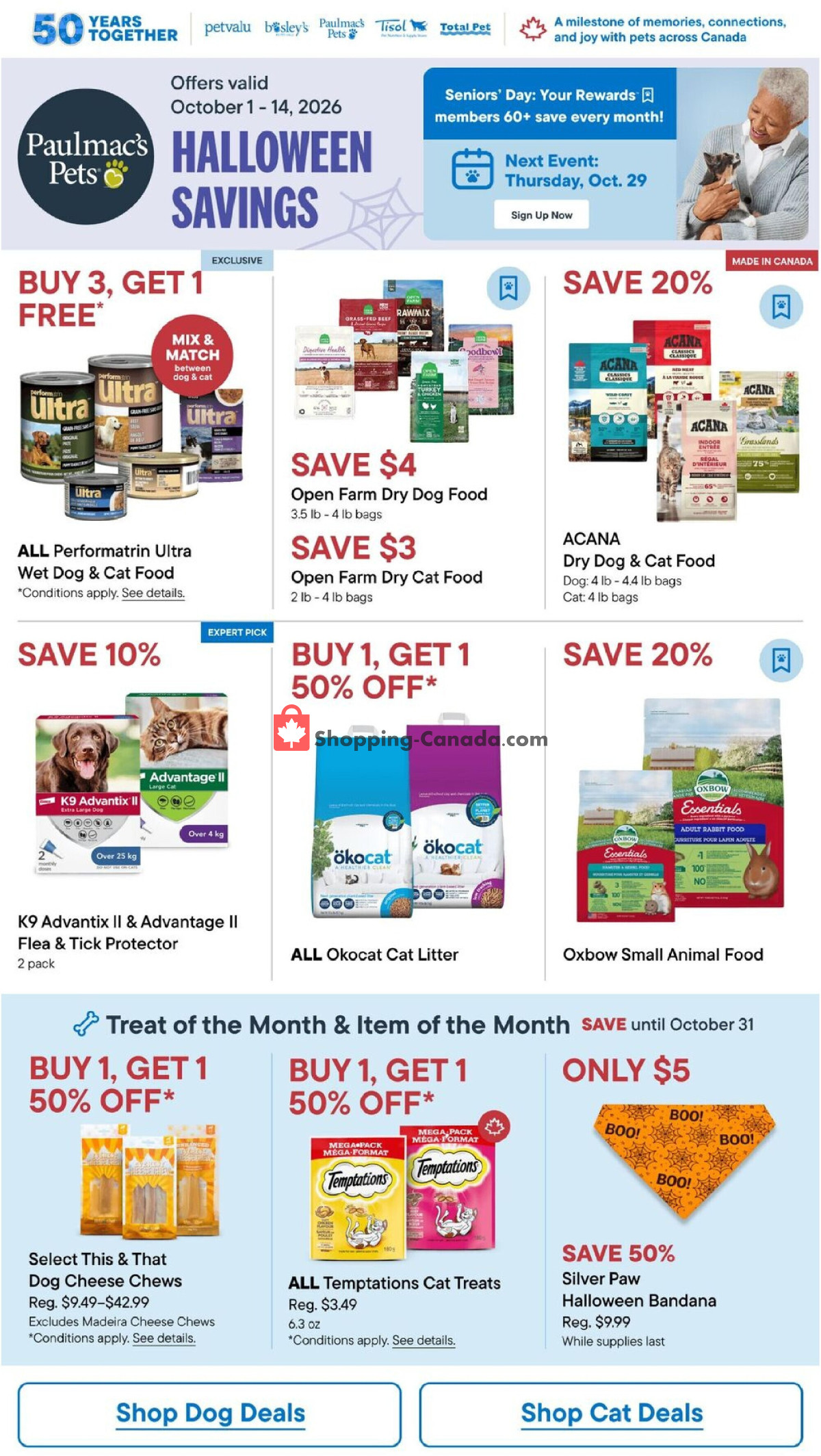 Paulmac's Pets flyer from Thursday October 1, 2026 to Wednesday October 14, 2026 - page 1