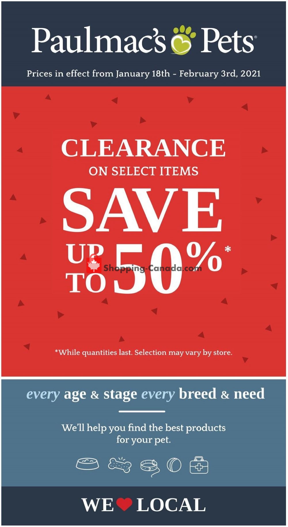 Paulmac's Pets flyer from Monday January 18, 2021 to Wednesday February 3, 2021 - page 1