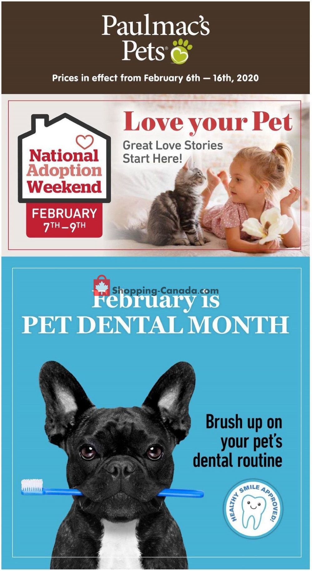 Paulmac's Pets flyer from Thursday February 6, 2020 to Sunday February 16, 2020 - page 1