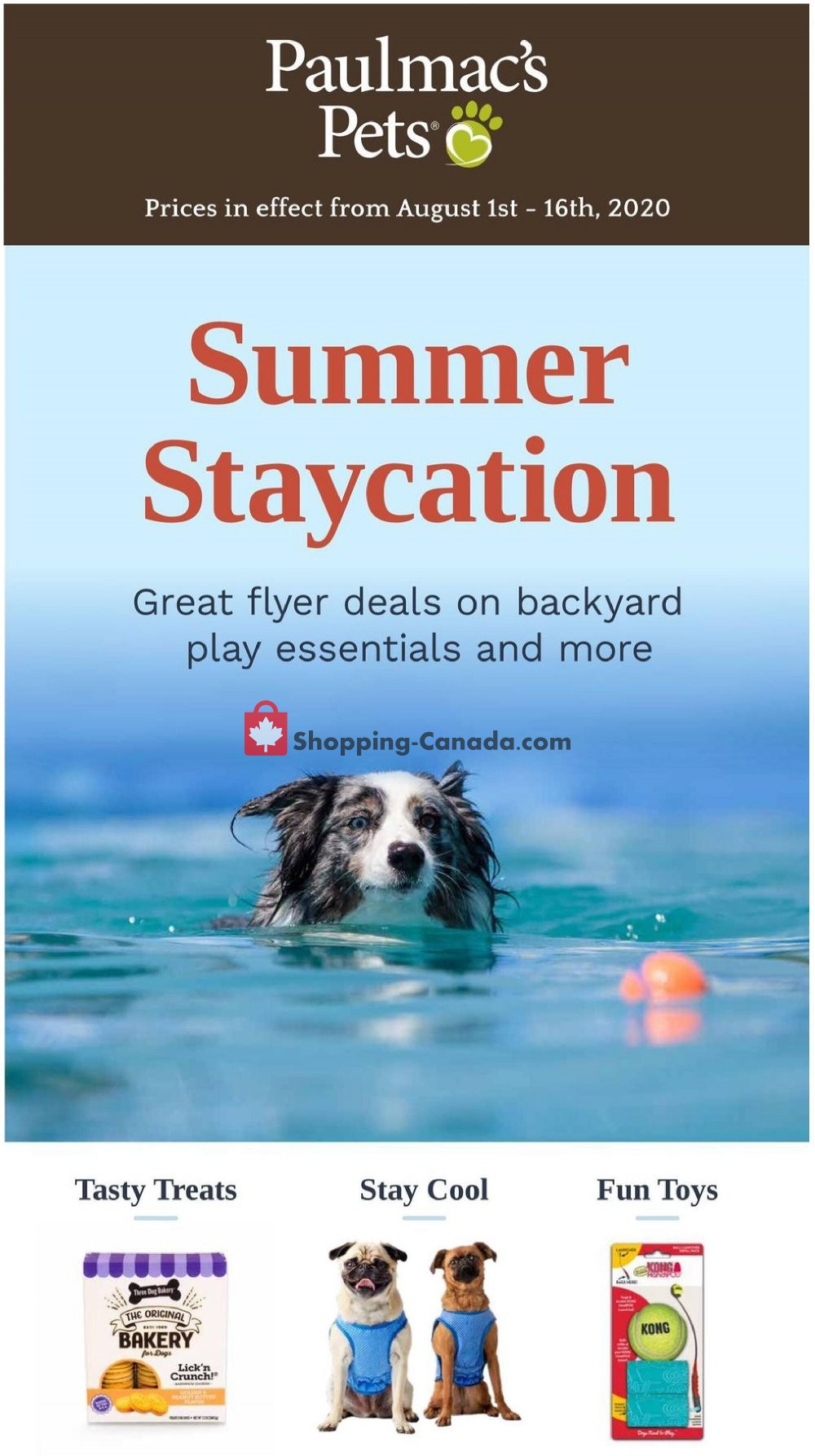 Paulmac's Pets flyer from Saturday August 1, 2020 to Sunday August 16, 2020 - page 1