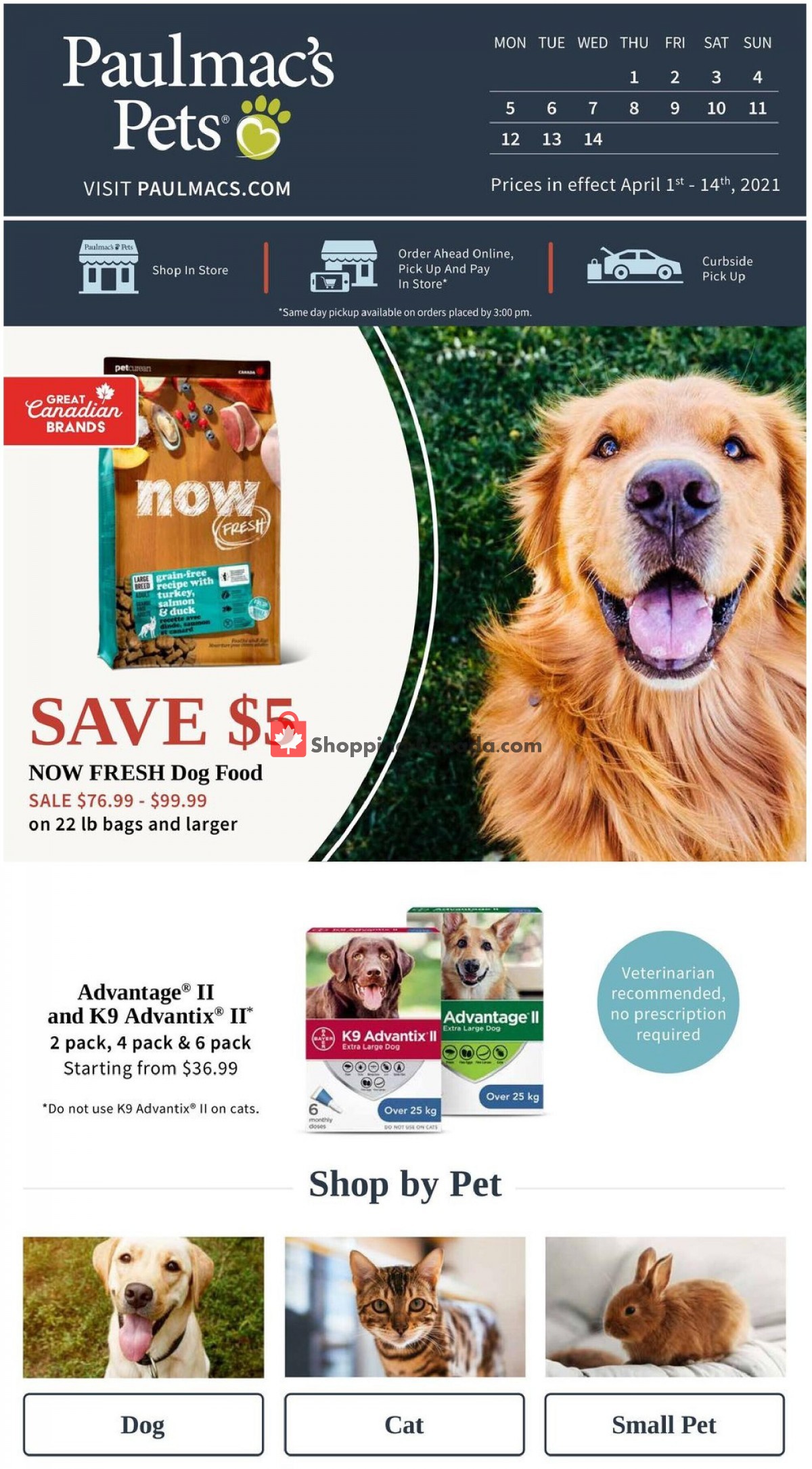 Paulmac's Pets flyer from Thursday April 1, 2021 to Wednesday April 14, 2021 - page 1