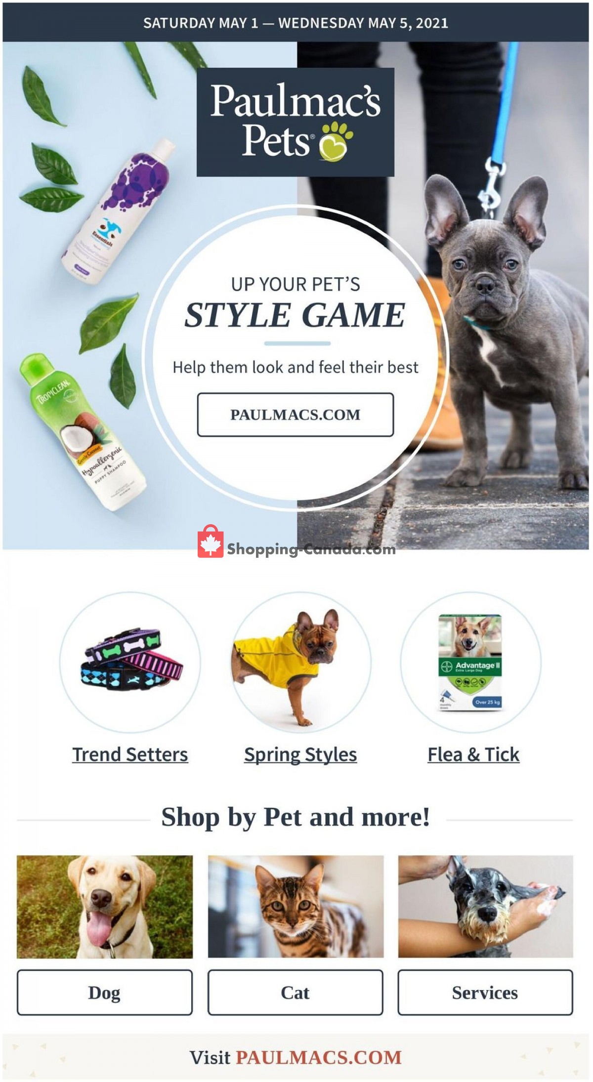 Paulmac's Pets flyer from Saturday May 1, 2021 to Wednesday May 5, 2021 - page 1