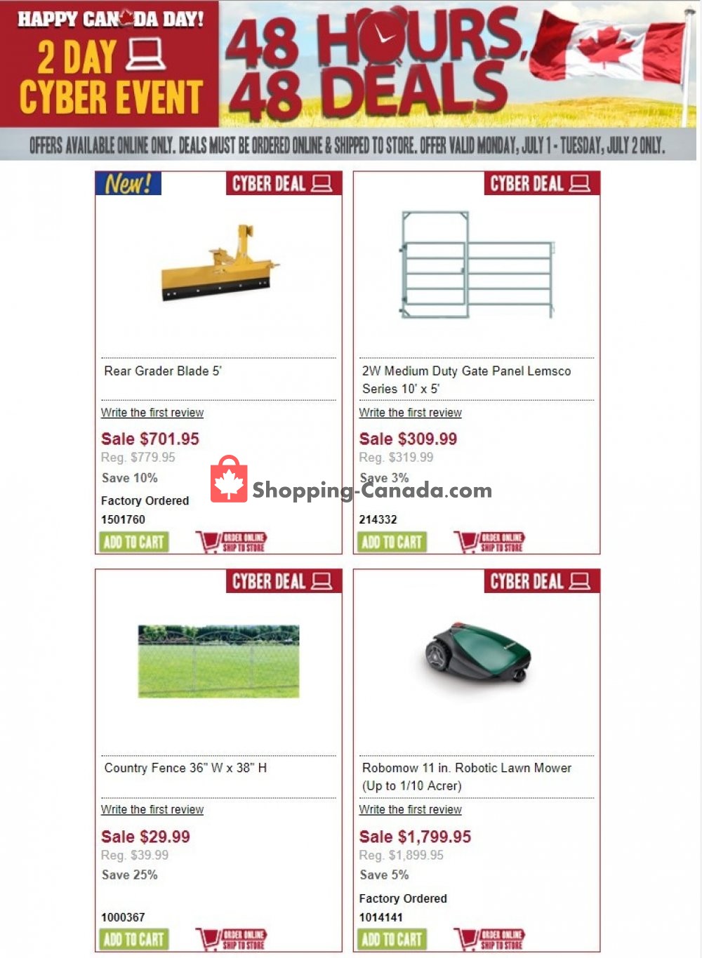 Peavey Mart flyer from Monday July 1, 2019 to Tuesday July 2, 2019 - page 1