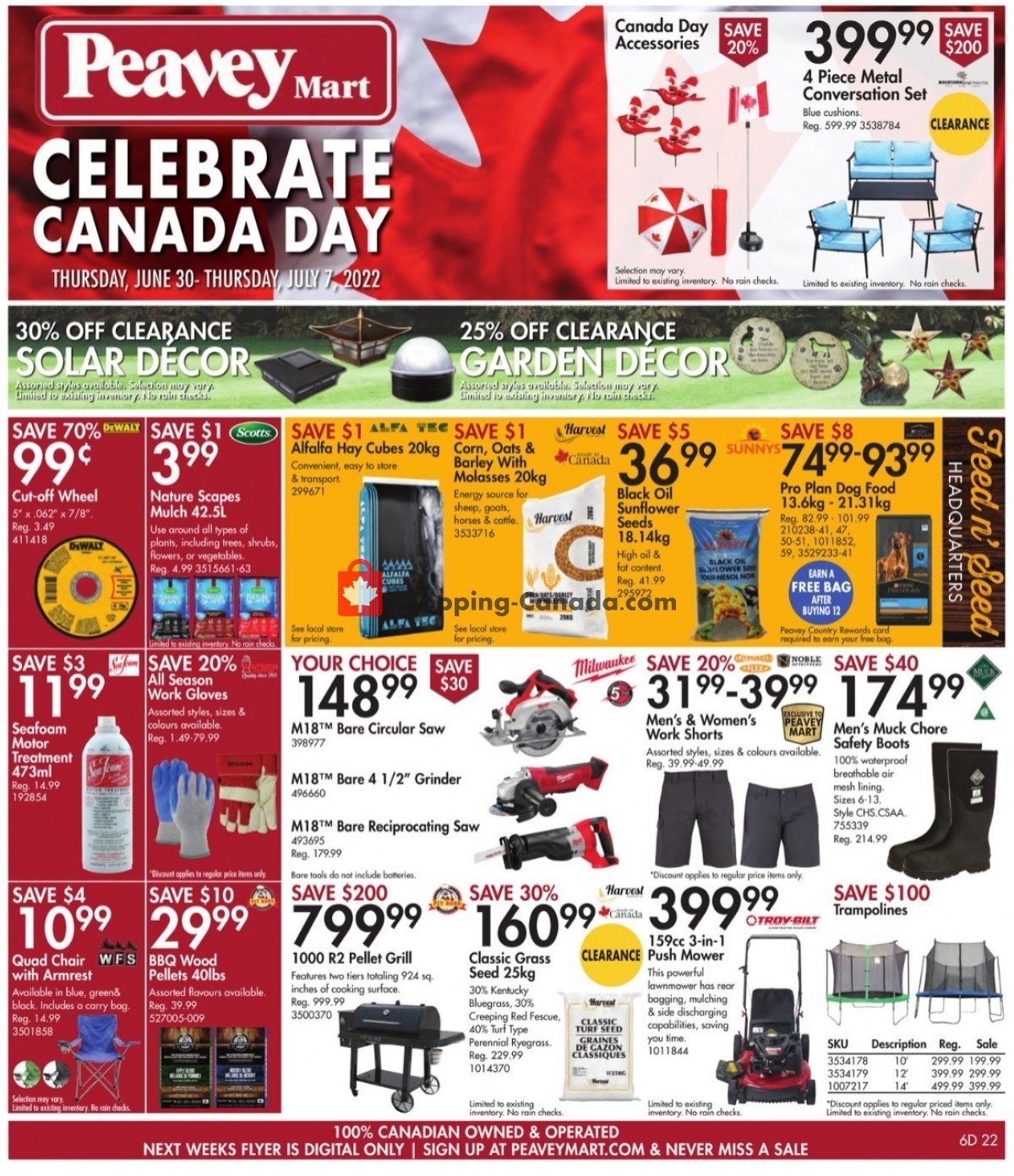 Peavey Mart Canada, flyer (Celebrate Canada Day) June 30 July 7
