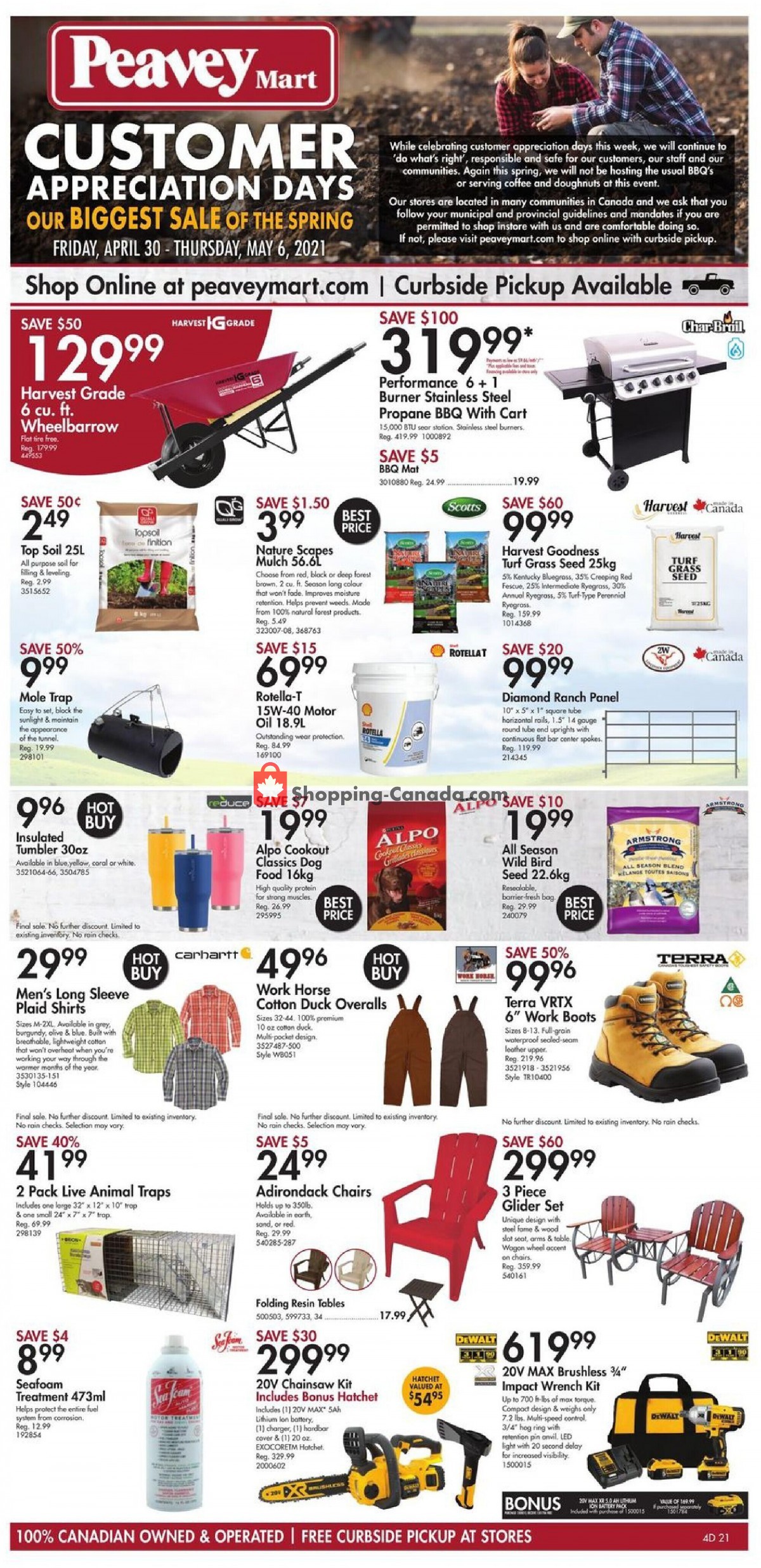 Peavey Mart Canada, flyer (Customer Appreciation Days) April 30