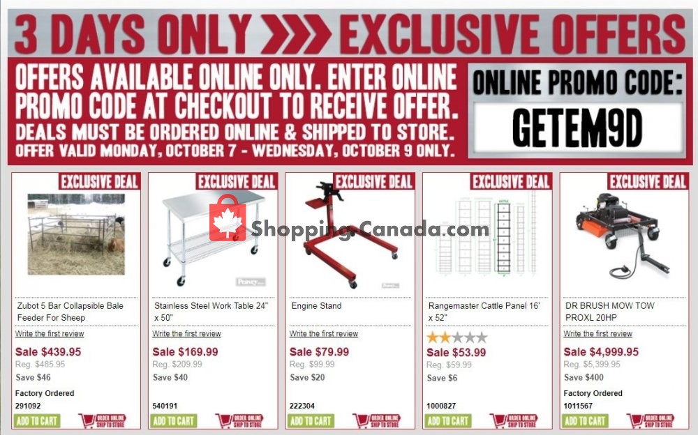 Peavey Mart flyer from Monday October 7, 2019 to Wednesday October 9, 2019 - page 1