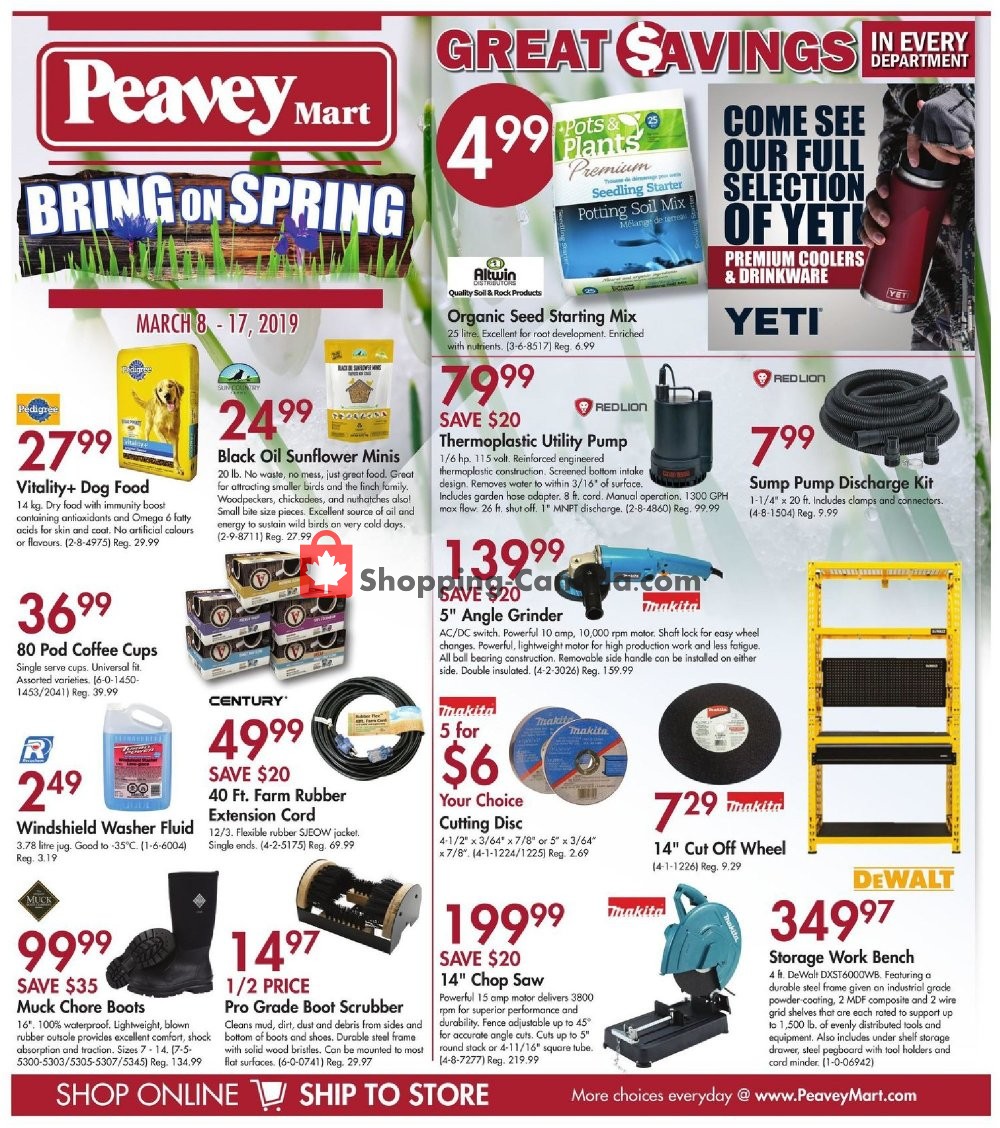 Peavey Mart flyer from Friday March 8, 2019 to Sunday March 17, 2019 - page 1