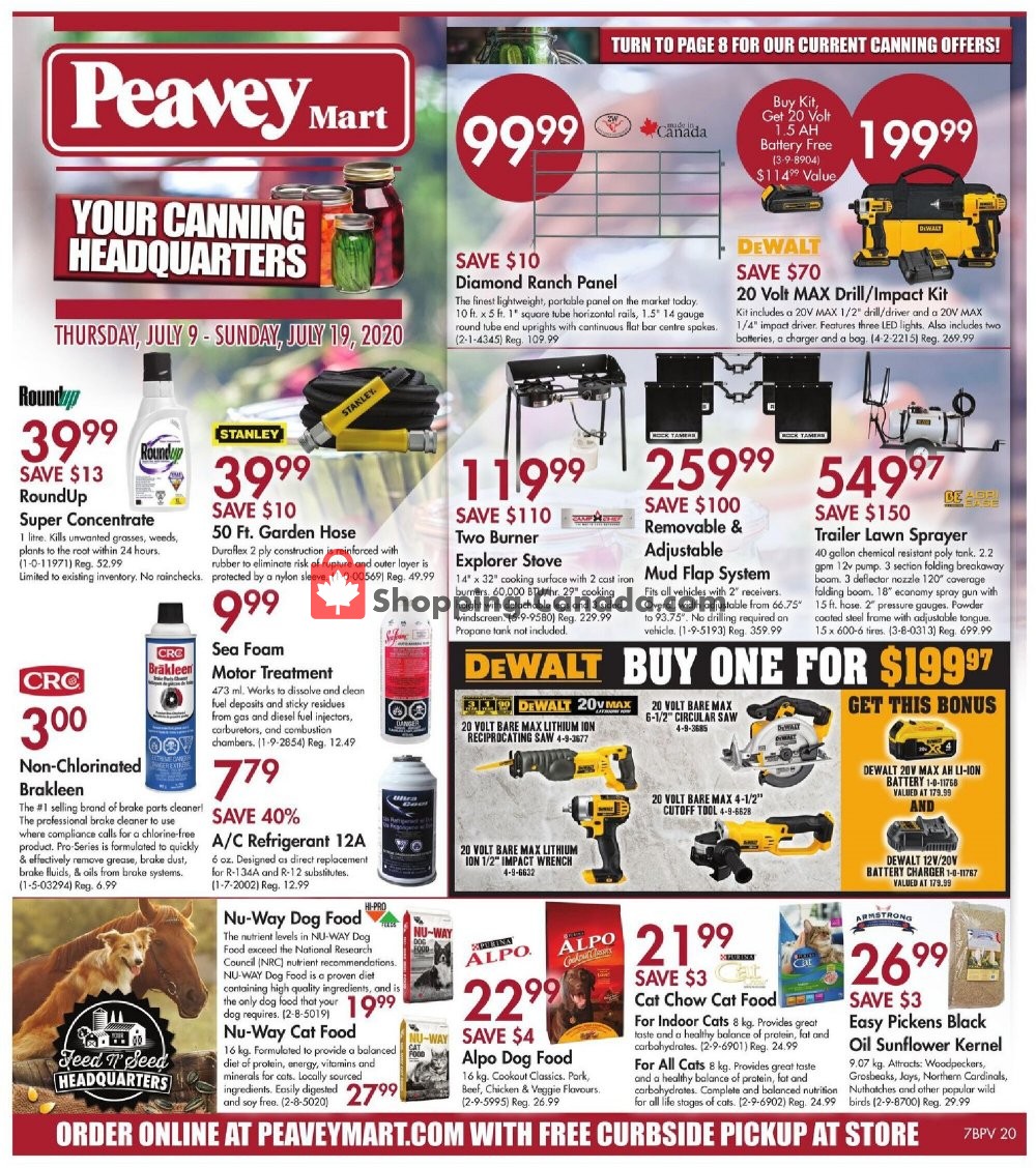 Peavey Mart flyer from Thursday July 9, 2020 to Sunday July 19, 2020 - page 1