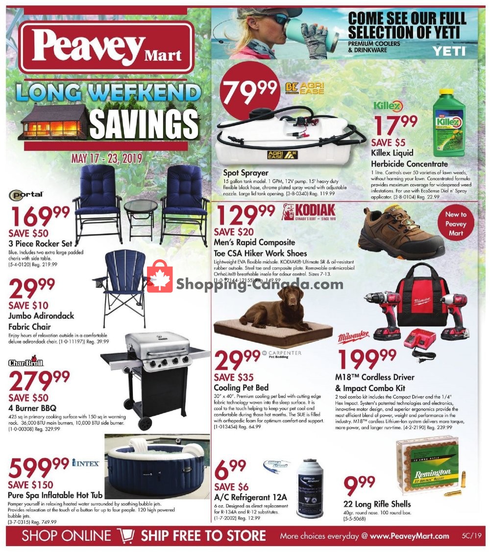Peavey Mart flyer from Friday May 17, 2019 to Thursday May 23, 2019 - page 1