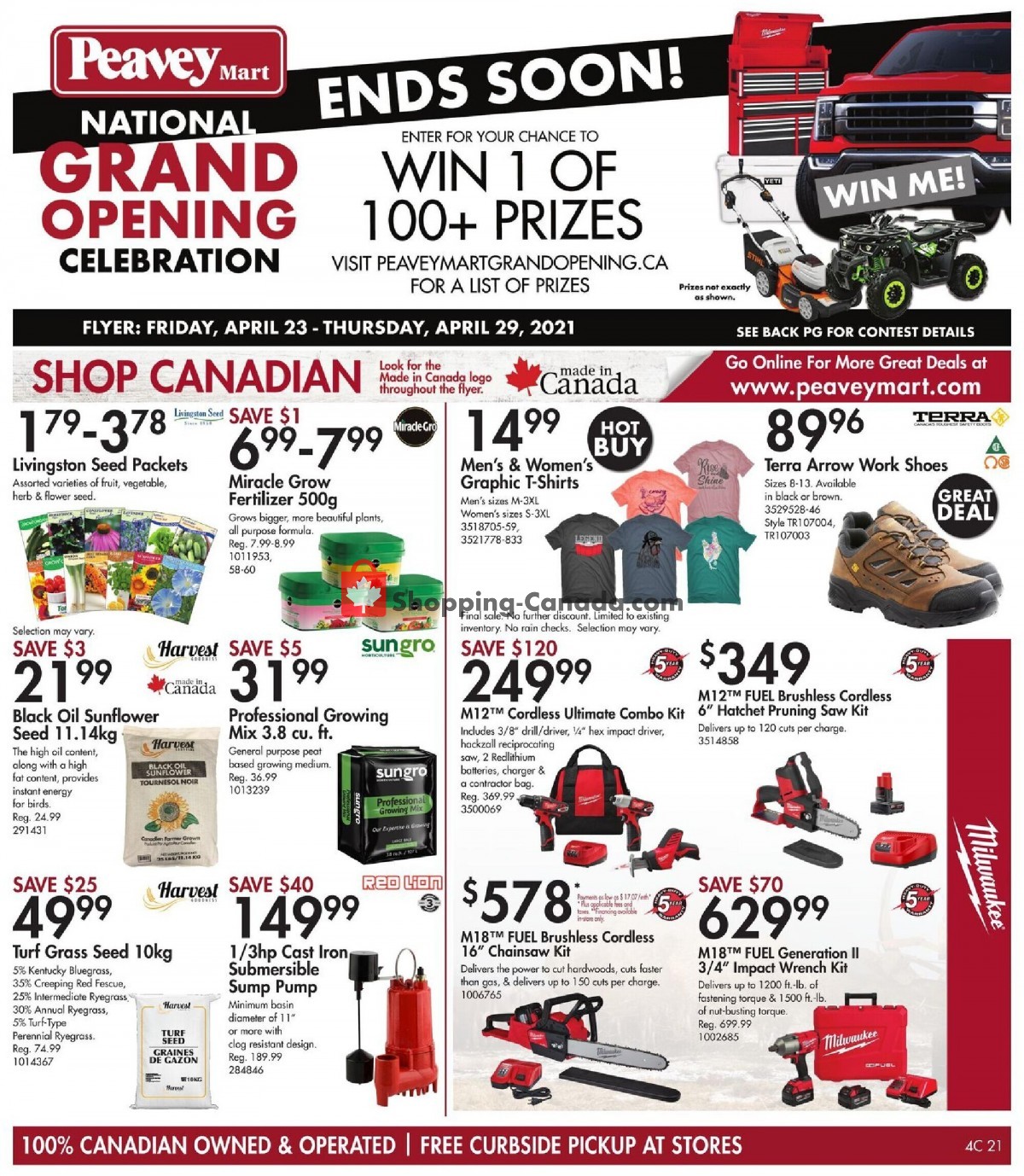Peavey Mart flyer from Friday April 23, 2021 to Thursday April 29, 2021 - page 1