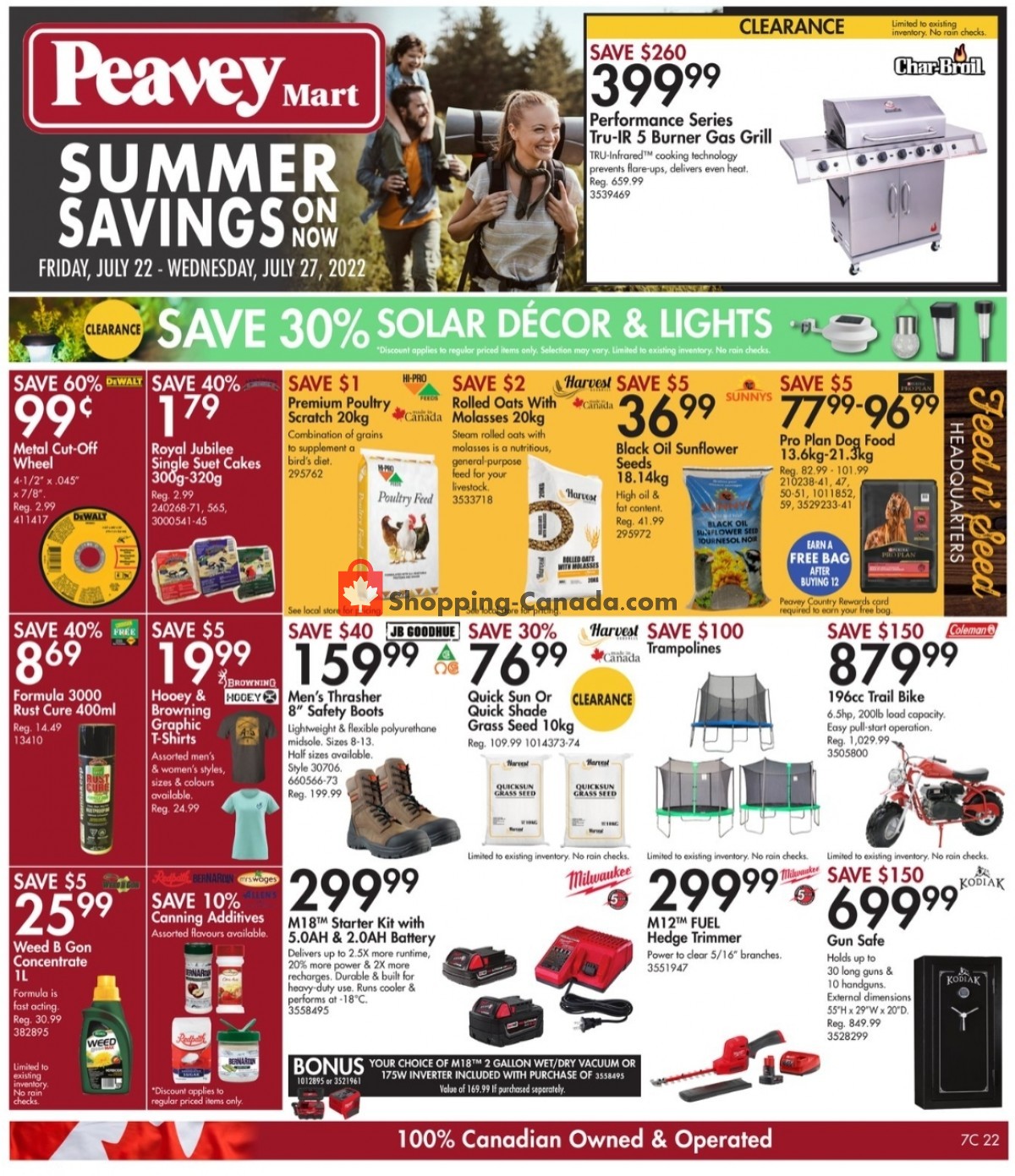 Peavey Mart Canada, flyer (Summer Savings) July 22 July 27, 2022