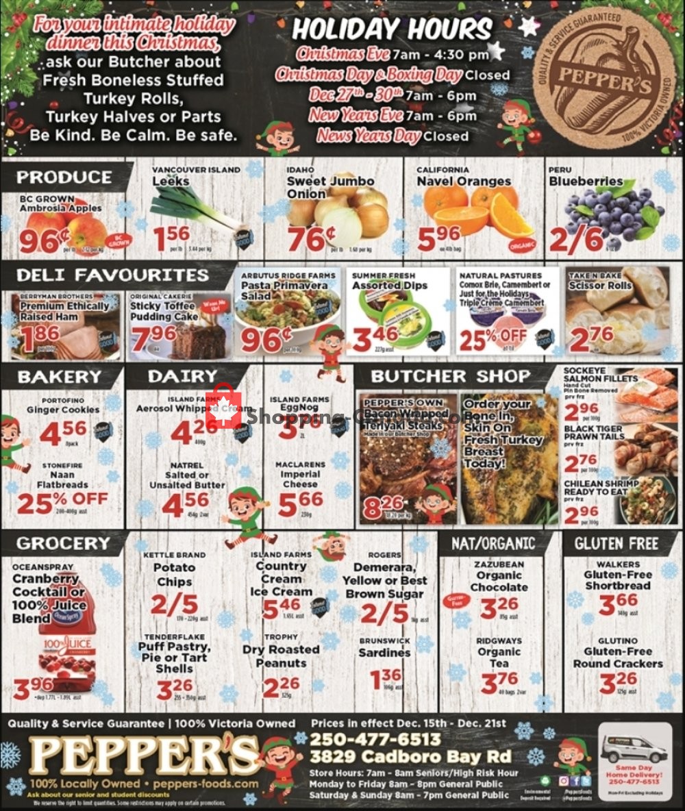 Pepper's Foods flyer from Tuesday December 15, 2020 to Monday December 21, 2020 - page 1