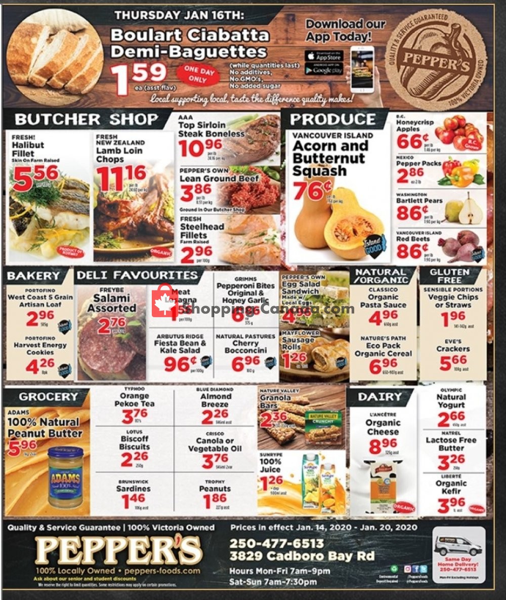 Pepper's Foods flyer from Tuesday January 14, 2020 to Monday January 20, 2020 - page 1