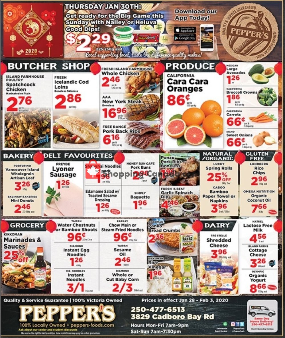 Pepper's Foods flyer from Tuesday January 28, 2020 to Monday February 3, 2020 - page 1