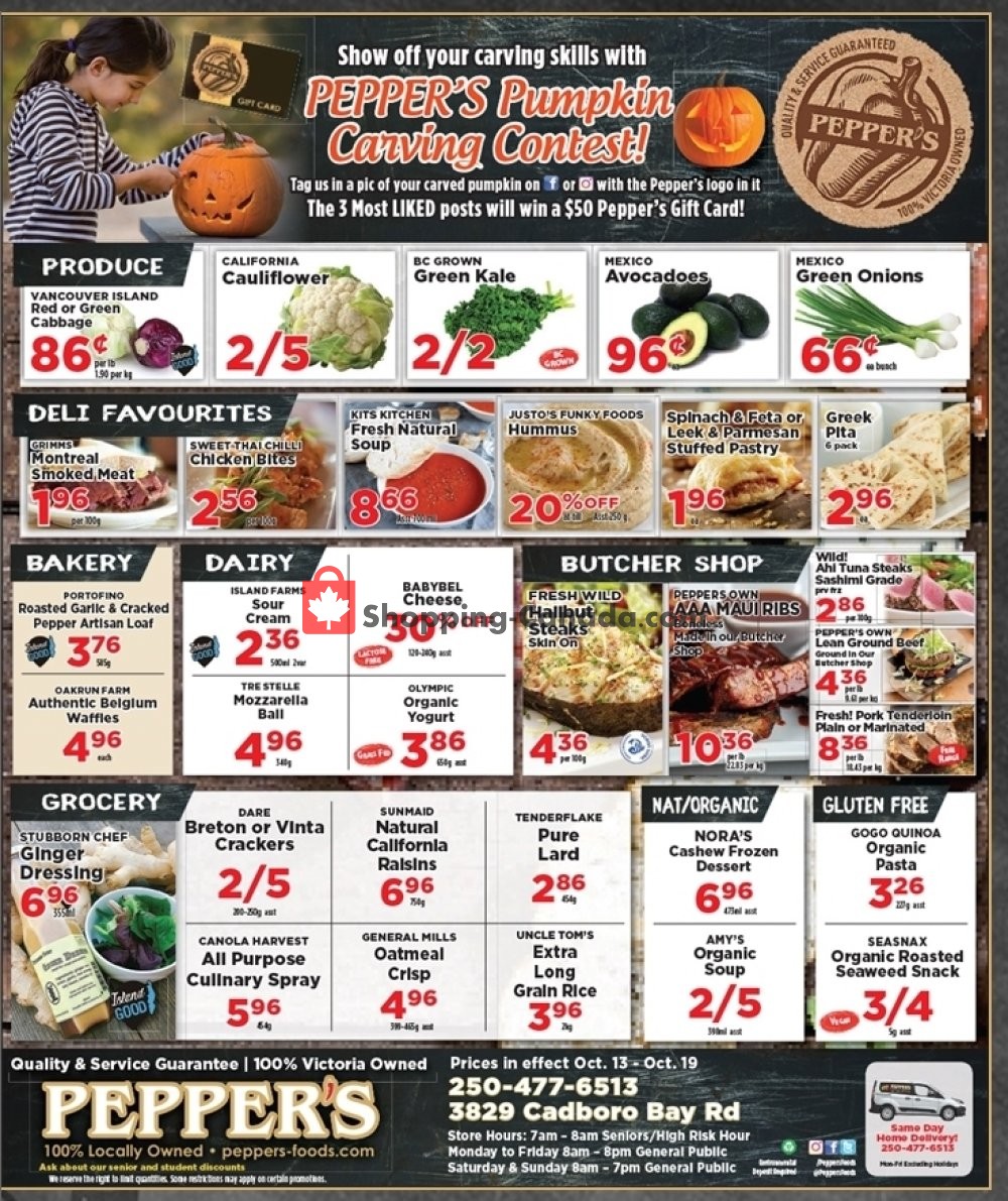 Pepper's Foods flyer from Tuesday October 13, 2020 to Monday October 19, 2020 - page 1