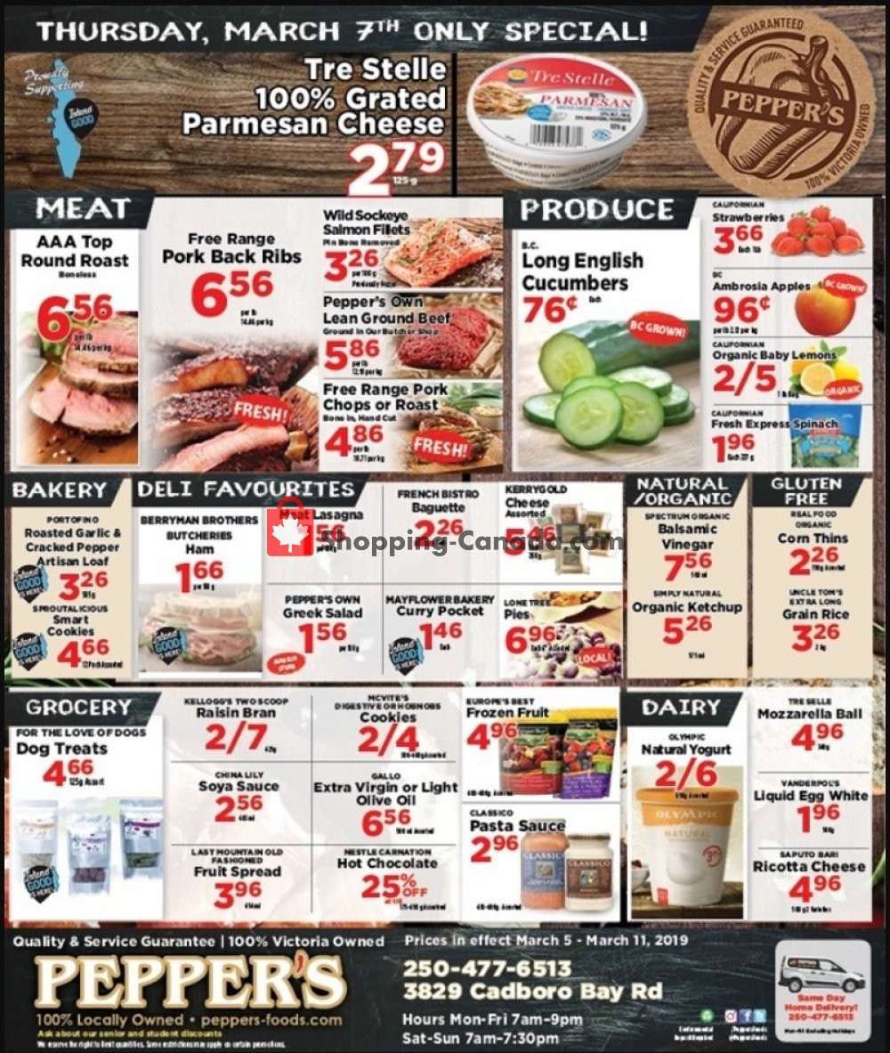 Pepper's Foods flyer from Tuesday March 5, 2019 to Monday March 11, 2019 - page 1