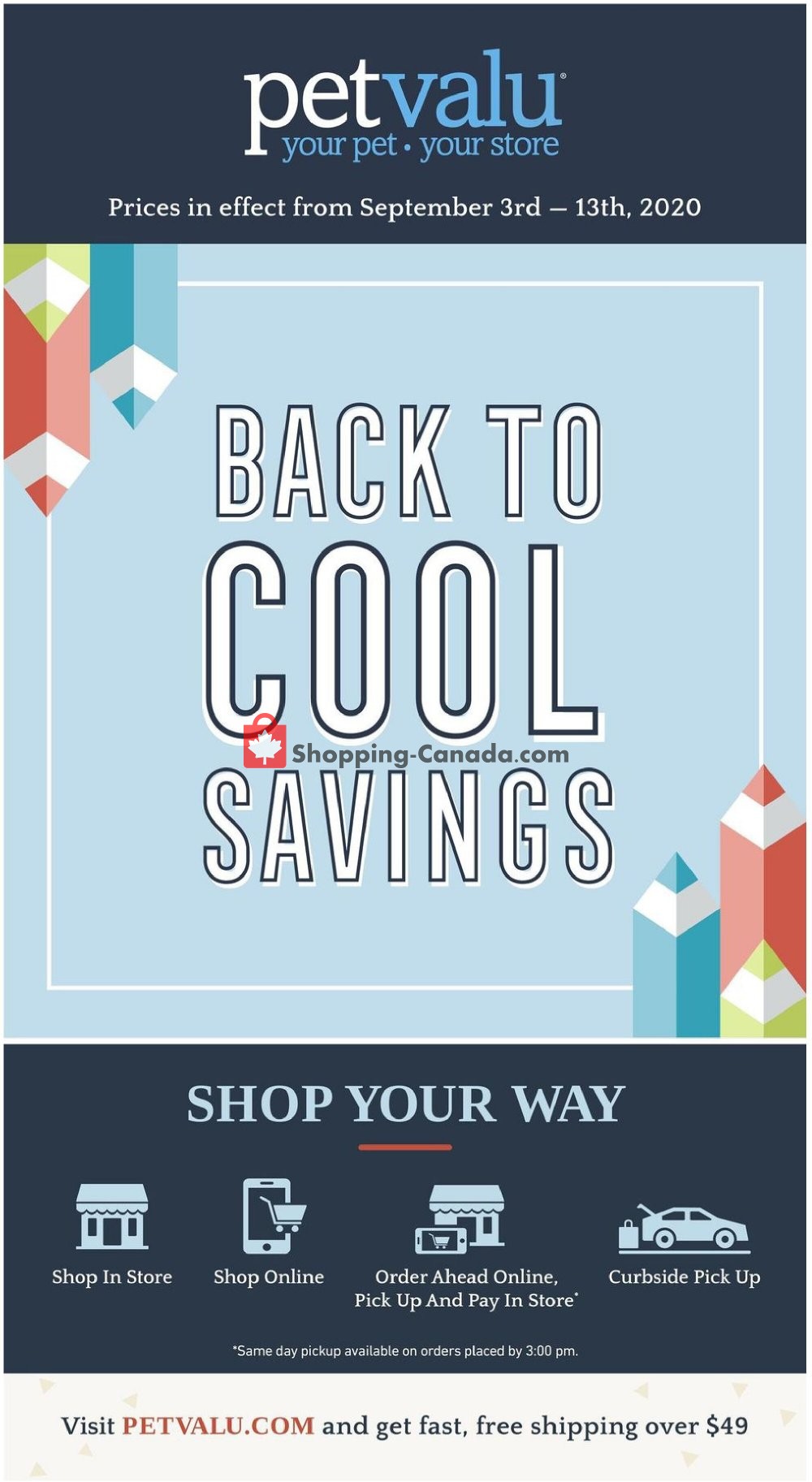Pet Valu Canada, flyer (Back To Cool Savings) September 3