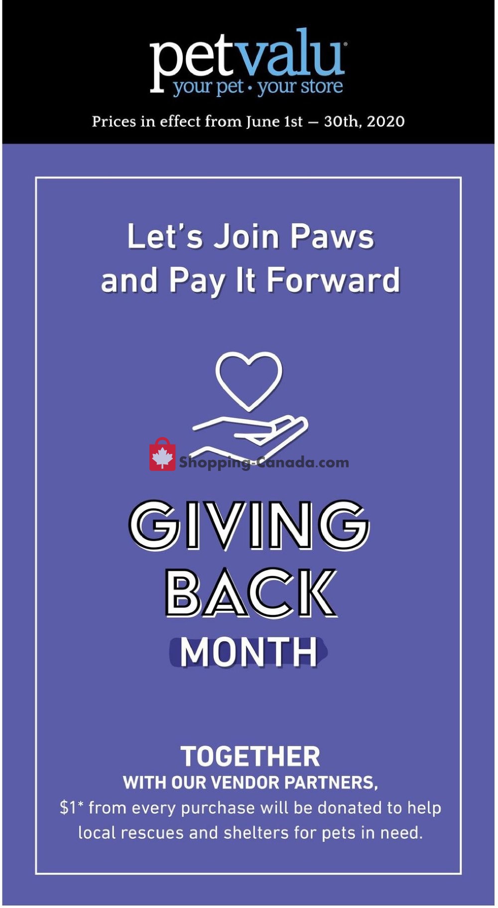 Pet Valu flyer from Monday June 1, 2020 to Tuesday June 30, 2020 - page 1