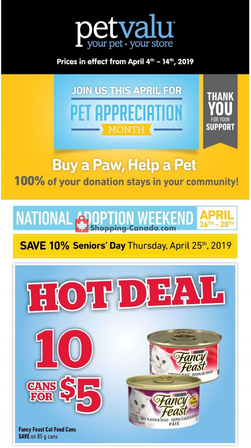 Pet Valu Canada, flyer (Hot deal) April 4 April 14, 2019