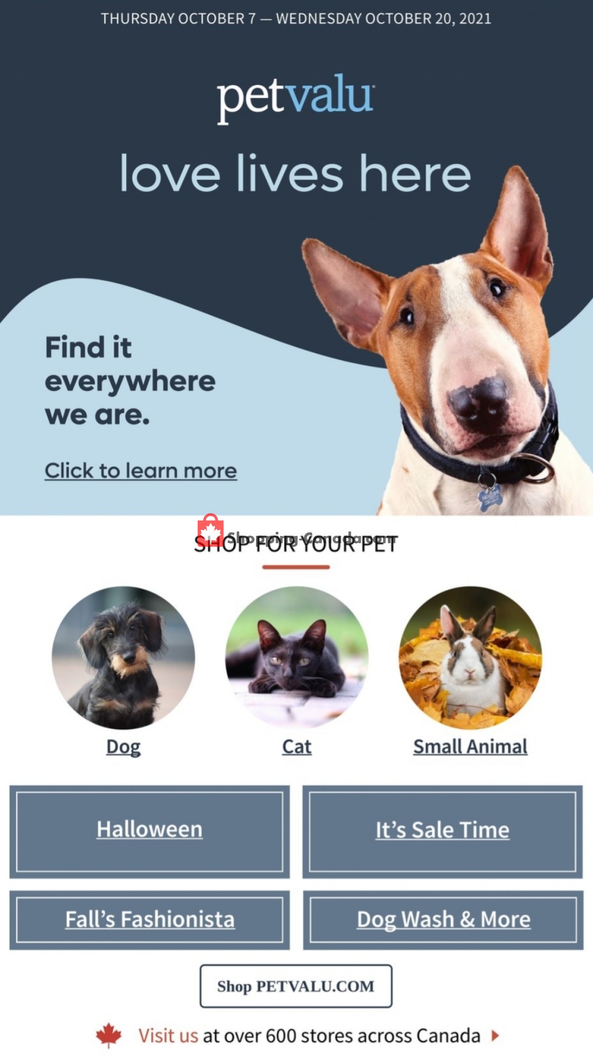 Pet Valu flyer from Thursday October 7, 2021 to Wednesday October 20, 2021 - page 1