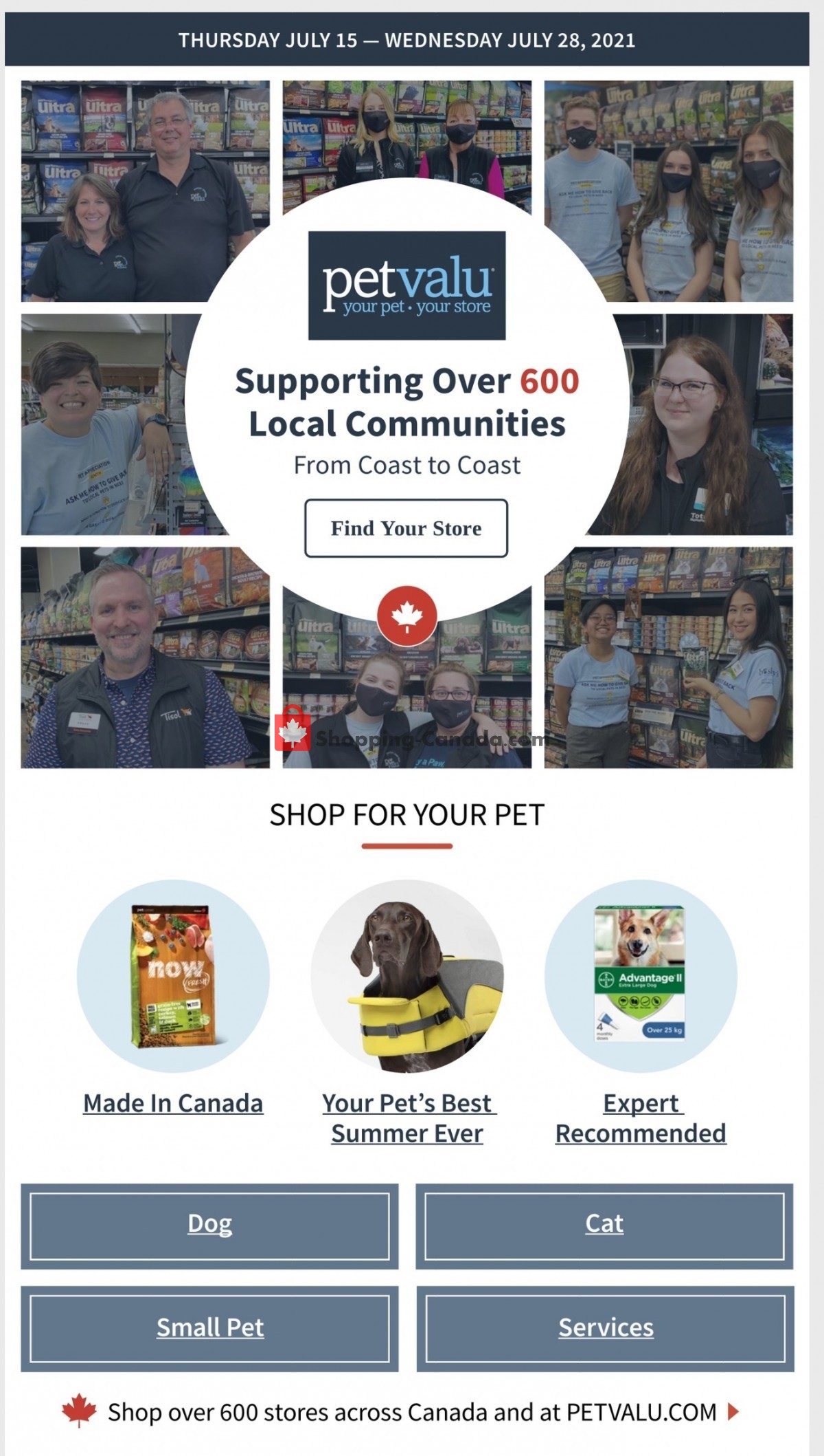 Pet Valu flyer from Thursday July 15, 2021 to Wednesday July 28, 2021 - page 1