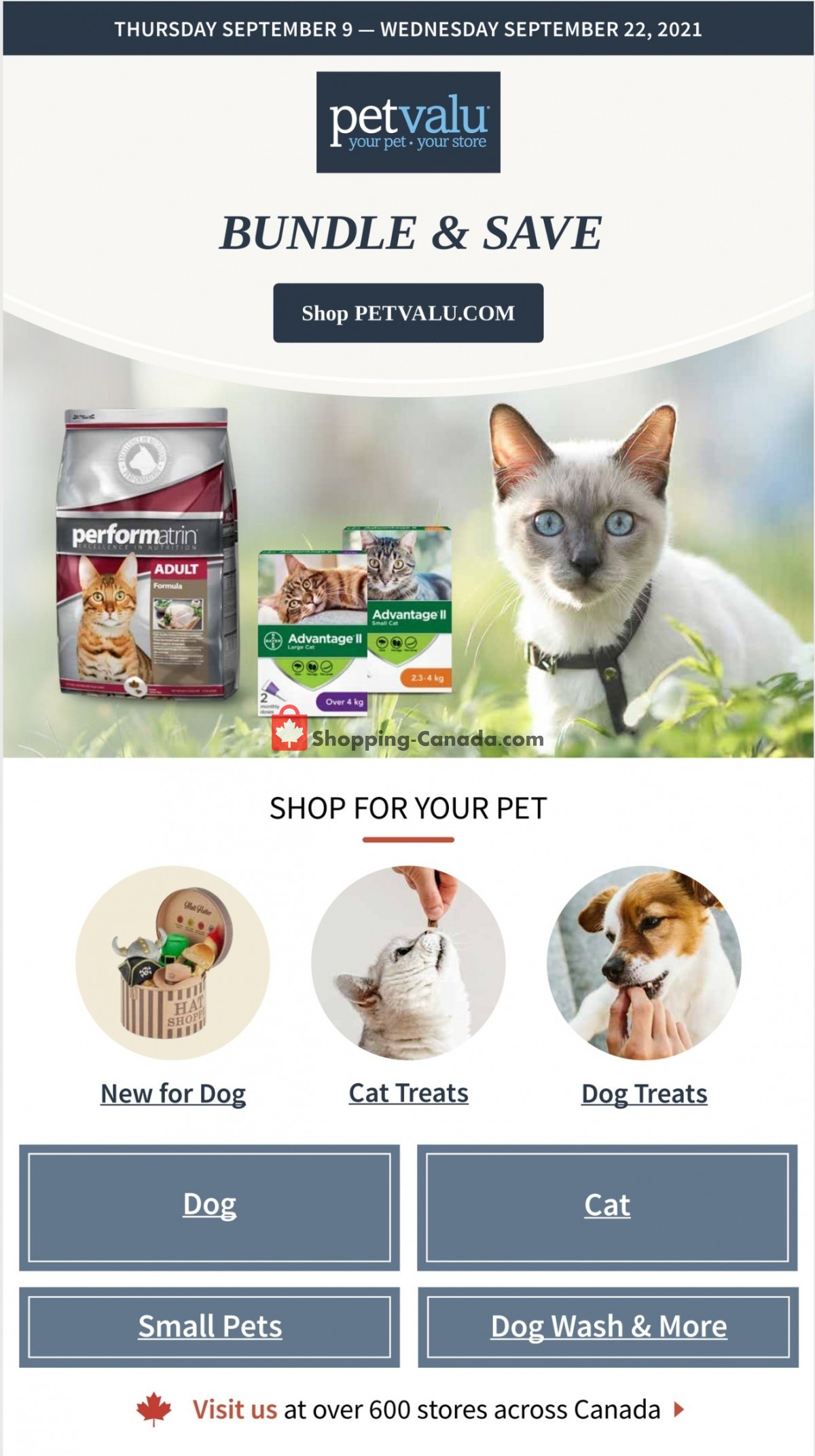 Pet Valu flyer from Thursday September 9, 2021 to Wednesday September 22, 2021 - page 1