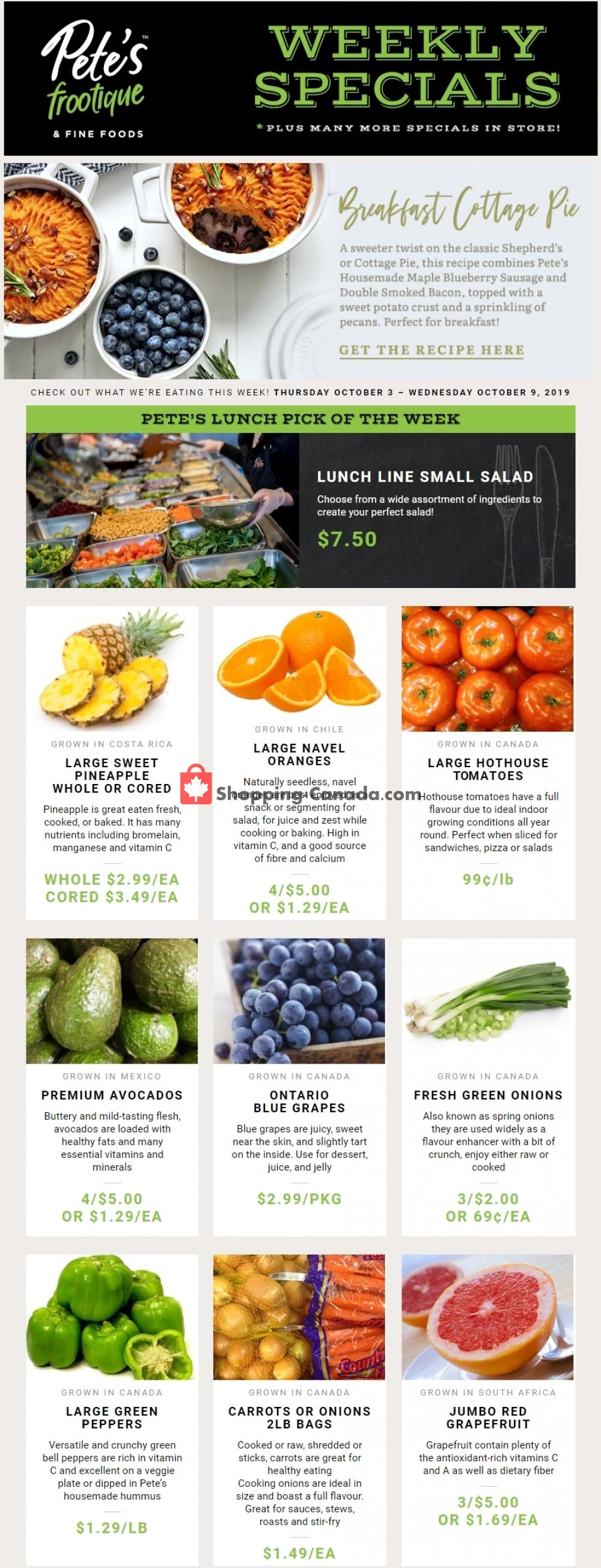 Pete's Fine Foods flyer from Thursday October 3, 2019 to Wednesday October 9, 2019 - page 1