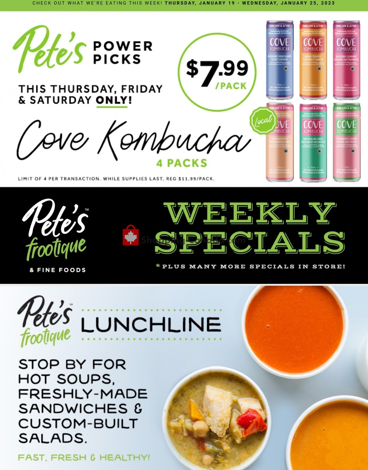 Pete's Fine Foods flyer from Thursday January 19, 2023 to Wednesday January 25, 2023 - page 1