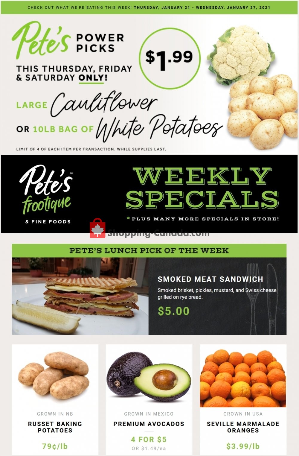 Pete's Fine Foods flyer from Thursday January 21, 2021 to Wednesday January 27, 2021 - page 1