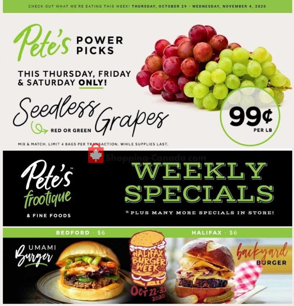 Pete's Fine Foods Canada, flyer (Weekly Specials) October 29