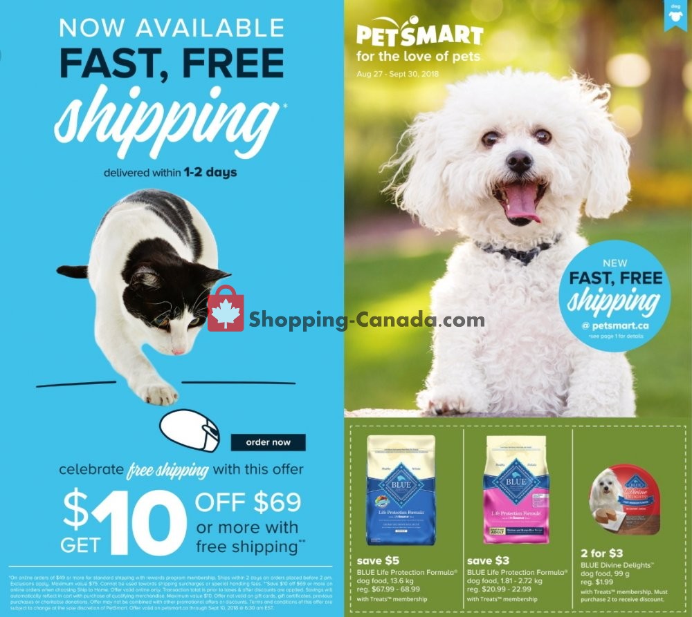 PetSmart Canada, flyer August 27 September 30, 2018 Shopping Canada