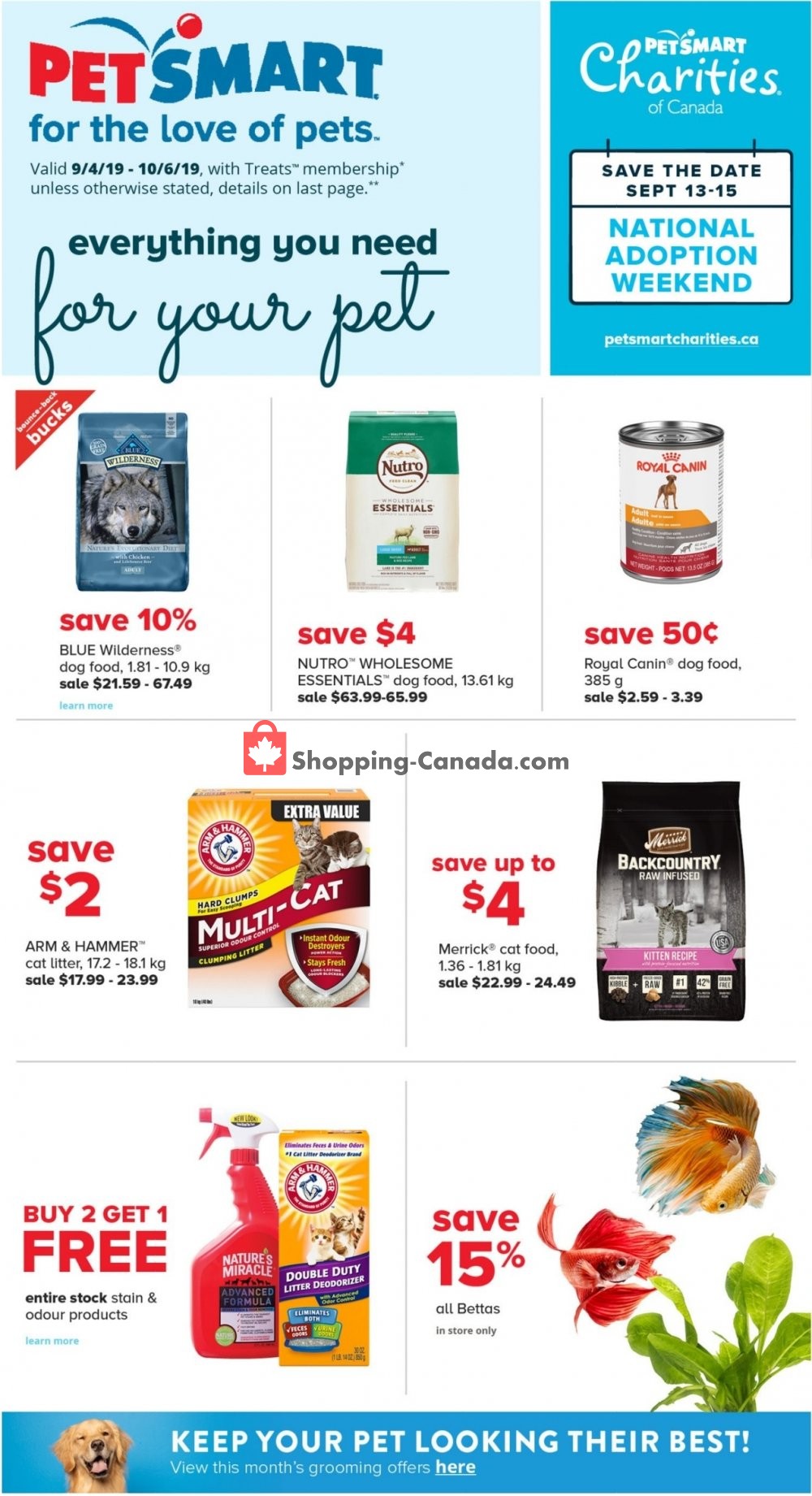 PetSmart flyer from Wednesday September 4, 2019 to Sunday October 6, 2019 - page 1