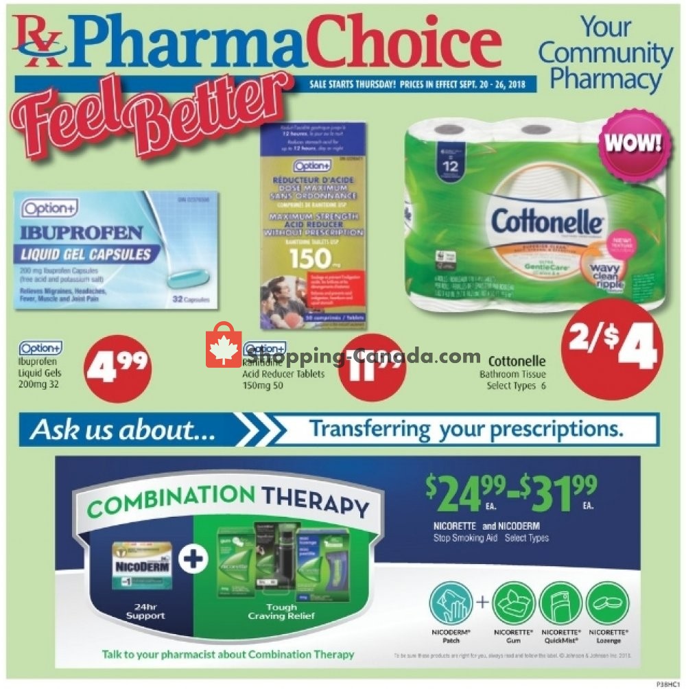 Pharma Choice flyer from Thursday September 20, 2018 to Wednesday September 26, 2018 - page 1