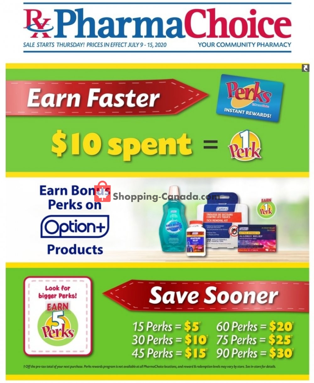 Pharma Choice flyer from Thursday July 9, 2020 to Wednesday July 15, 2020 - page 1