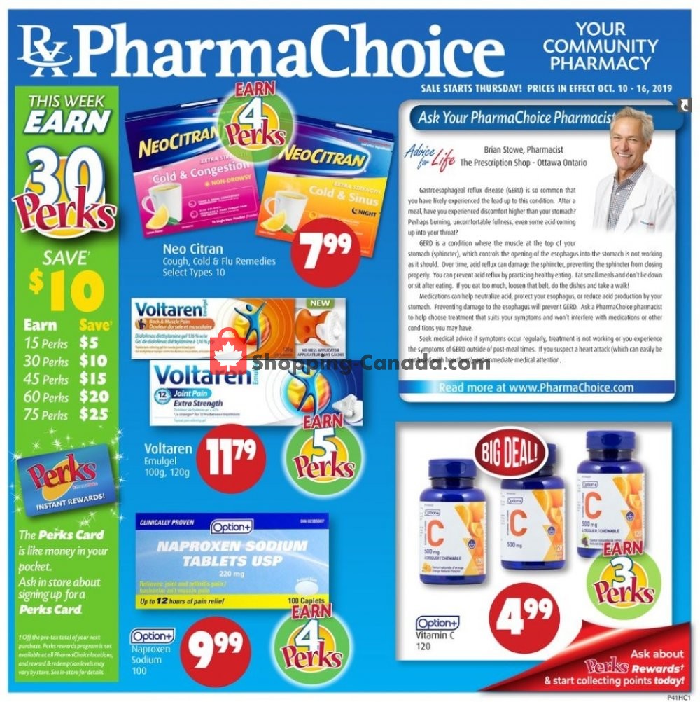 Pharma Choice flyer from Thursday October 10, 2019 to Wednesday October 16, 2019 - page 1