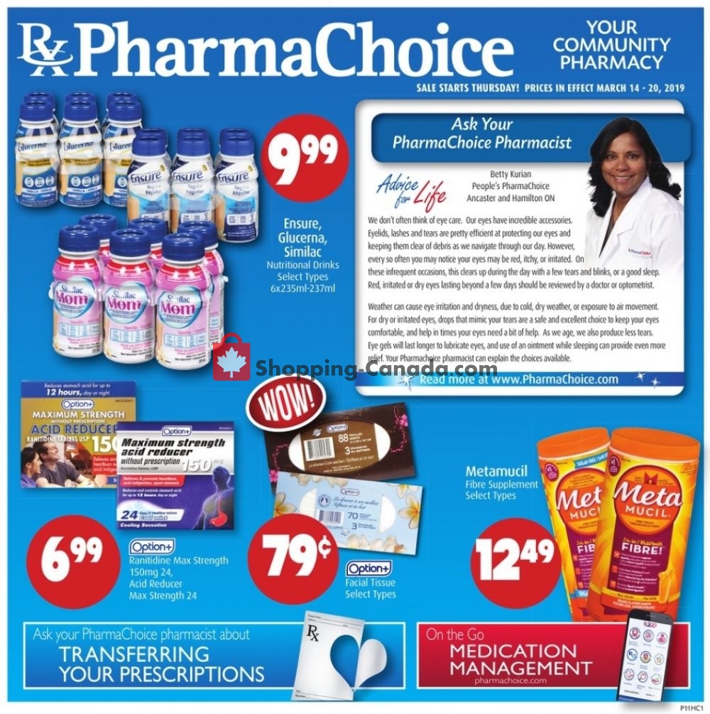 Pharma Choice flyer from Thursday March 14, 2019 to Wednesday March 20, 2019 - page 1