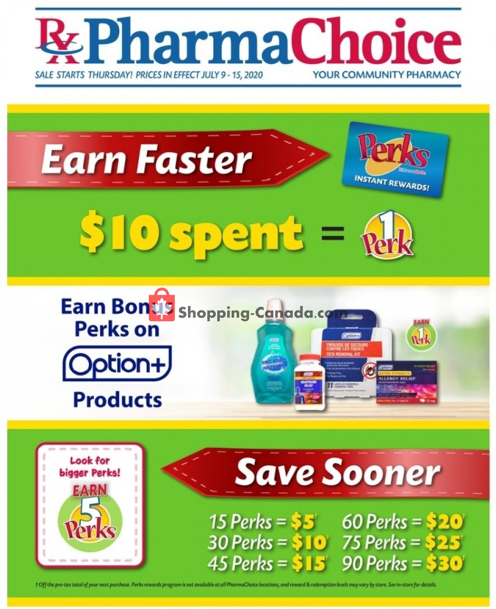 Pharma Choice flyer from Thursday July 9, 2020 to Wednesday July 15, 2020 - page 1
